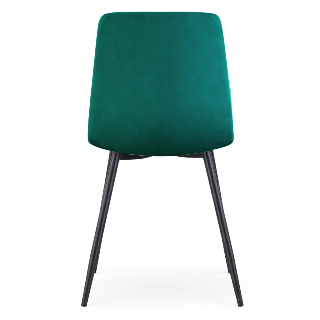Sedia in velluto trapuntata LIVO Verde Bottiglia gambe nere