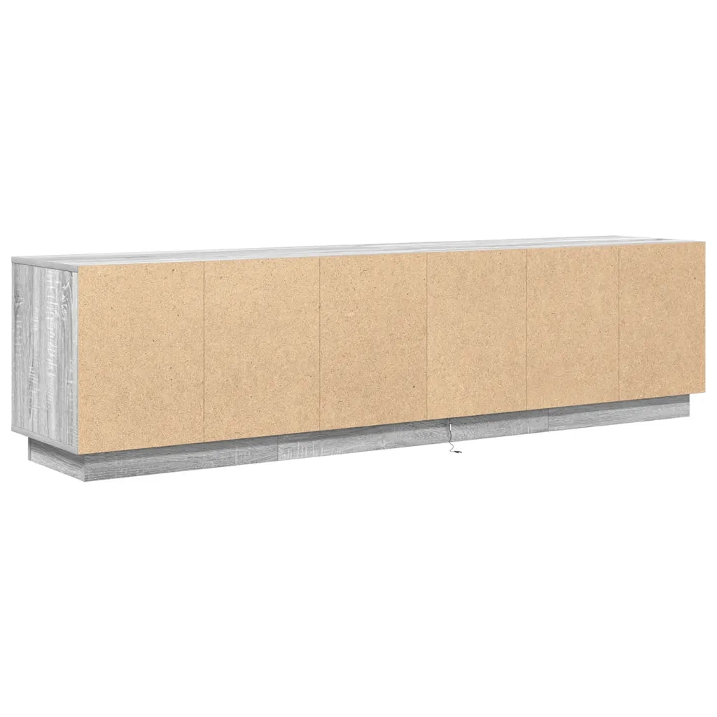 Mobile Porta TV con Luci LED-Credenza per TV Grigio Sonoma 193,5x41x50 cm