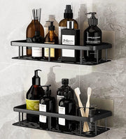 Due pezzi di sostegno doccia, tavola doccia senza fori, sostegno autoadesivo per doccia, supporto acqua-tetto e inox per bagno, sostegno autoadesivo per bagno con 4 superfici adesive e 4 ganci per accessori bagno, per bagno cucina soggiorno.