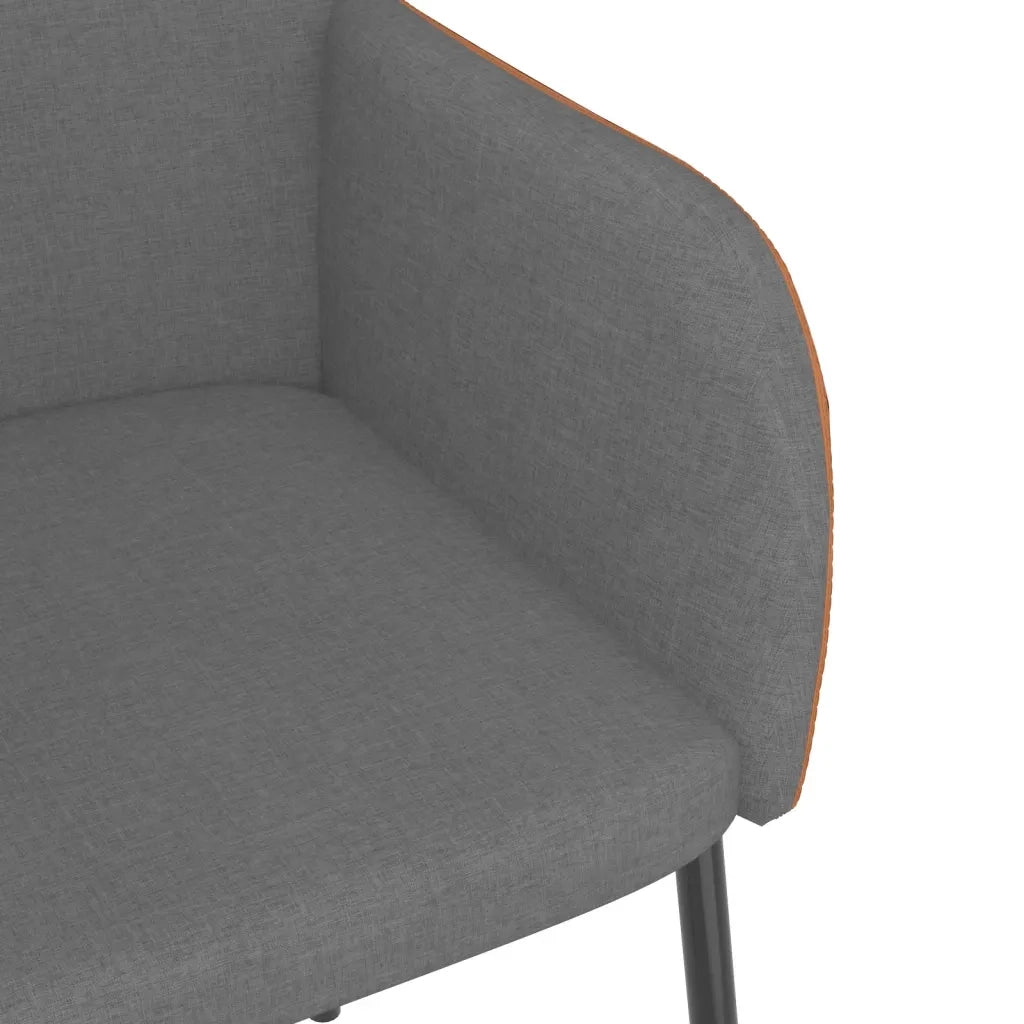 Sedie da Pranzo 2 pz Grigio Chiaro in Tessuto e Similpelle cod mxl 20644