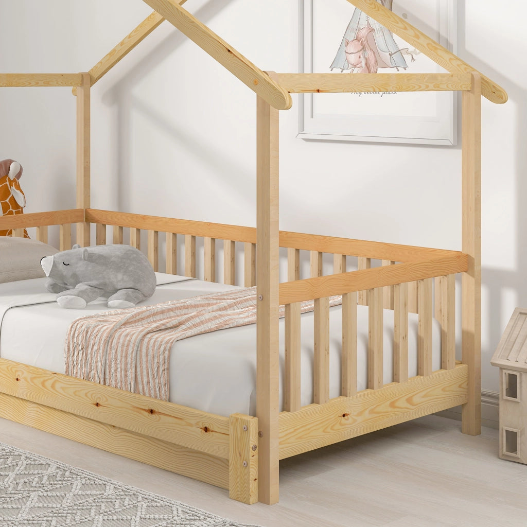LETTO Casa Estensibile 180/90x200 cm Legno Massello Naturale