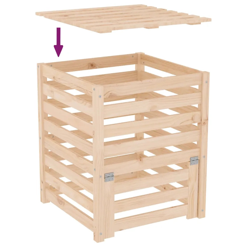 Compostiera 63,5x63,5x77,5 cm in Legno Massello di Pino 823808