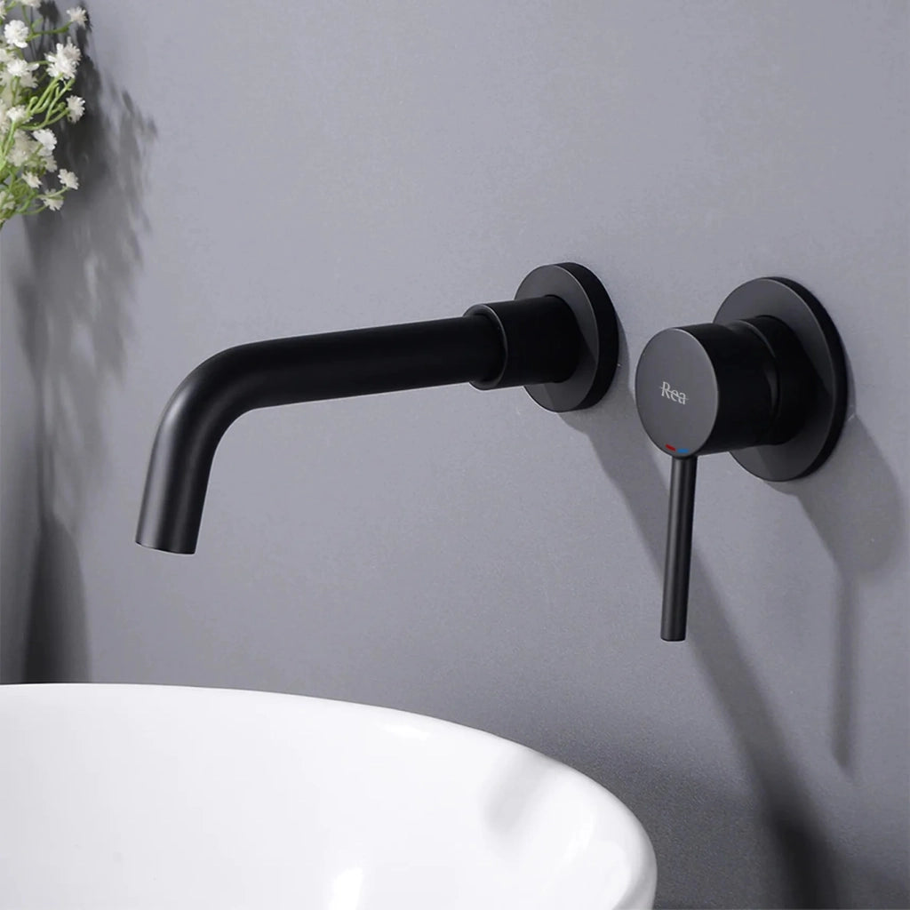 Rubinetto Da Incasso Rea Lungo Long Black Mat + Box