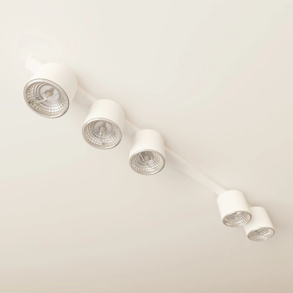 Binario spot bianco minimalista 116cm 5xES111 15W Emibig