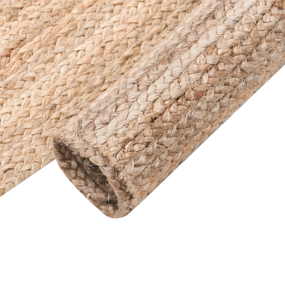 Tappeto beige in juta 160 x 230 cm Asimmetrico intrecciato Stile rustico Soggiorno Camera da letto
