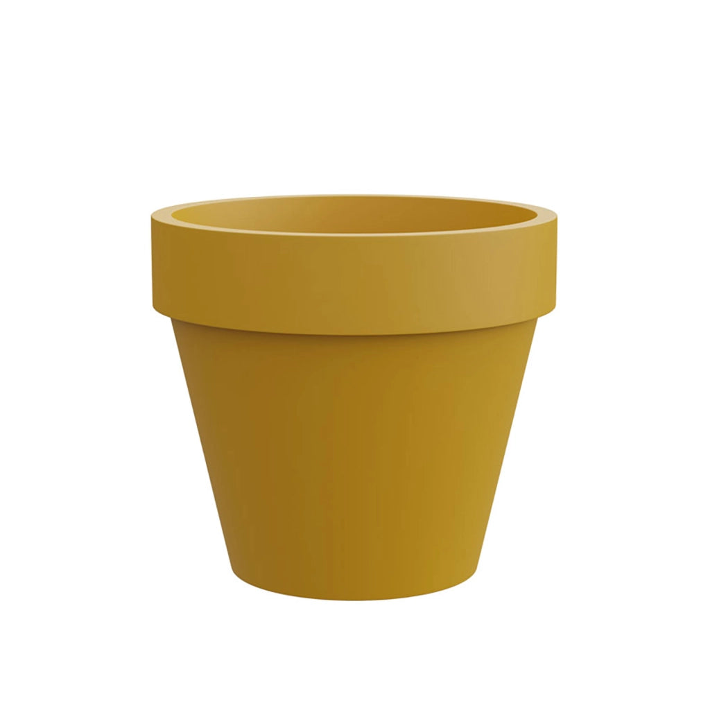 Vaso Rotondo Design Classico Indoor e Outdoor Tera Standard One Moutard Ø70 cm in Plastica Giallo Senape