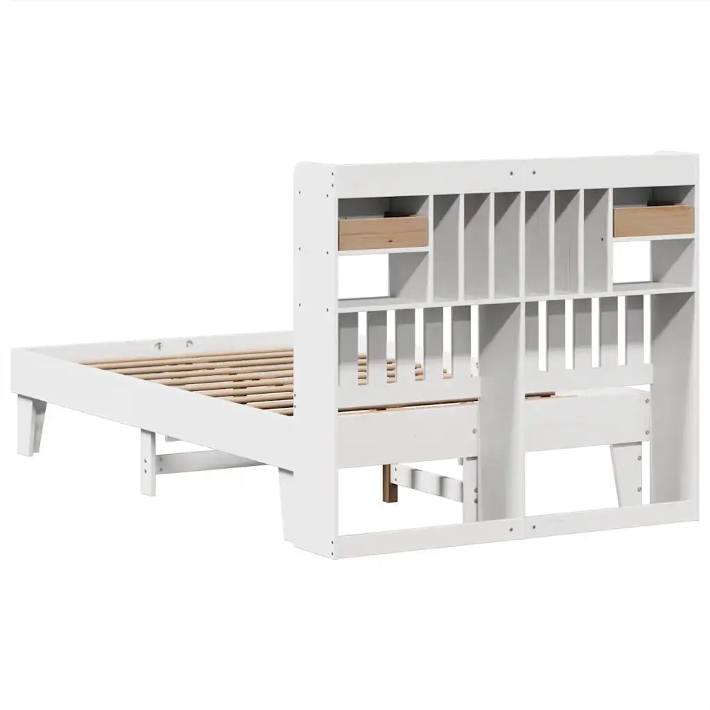 Letto matrimoniale | Letto per adulti | Letto senza Materasso Bianco 135x190 cm Legno Massello di Pino