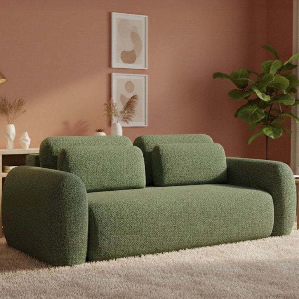 Sessame, Divano Letto 3 Posti Contenitore, 266x121 cm Verde