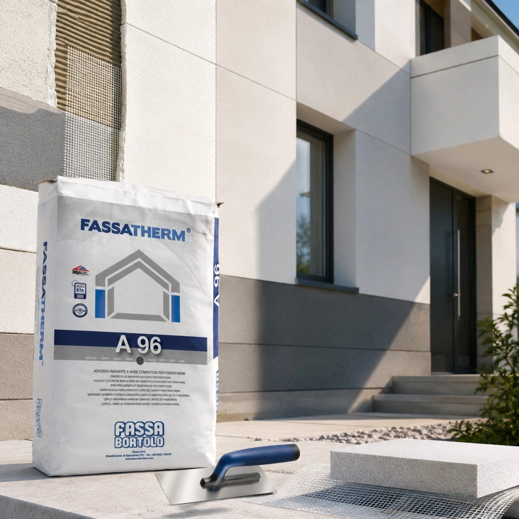 Fassa a 96 collante rasante fibrato per cappotto polistirolo e sughero 25 kg