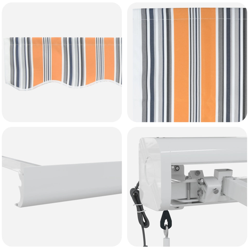 Tenda Retrattile Automatica a Righe Multicolore 350x250 cm