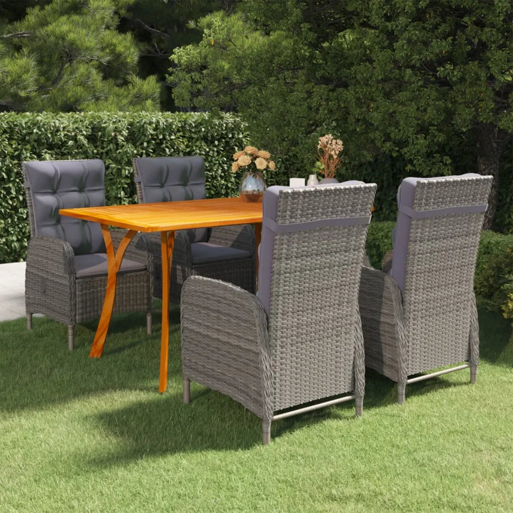 Set Mobili da Pranzo per Giardino 5 pz Grigio 3072123
