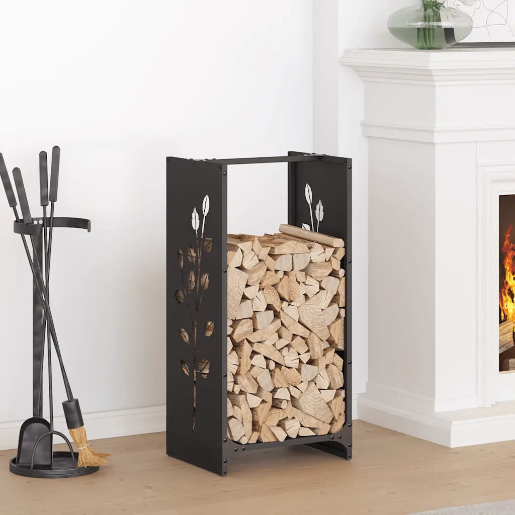 Rastrelliera per Legna da Ardere Nera 40x30x80 cm CFW4912587
