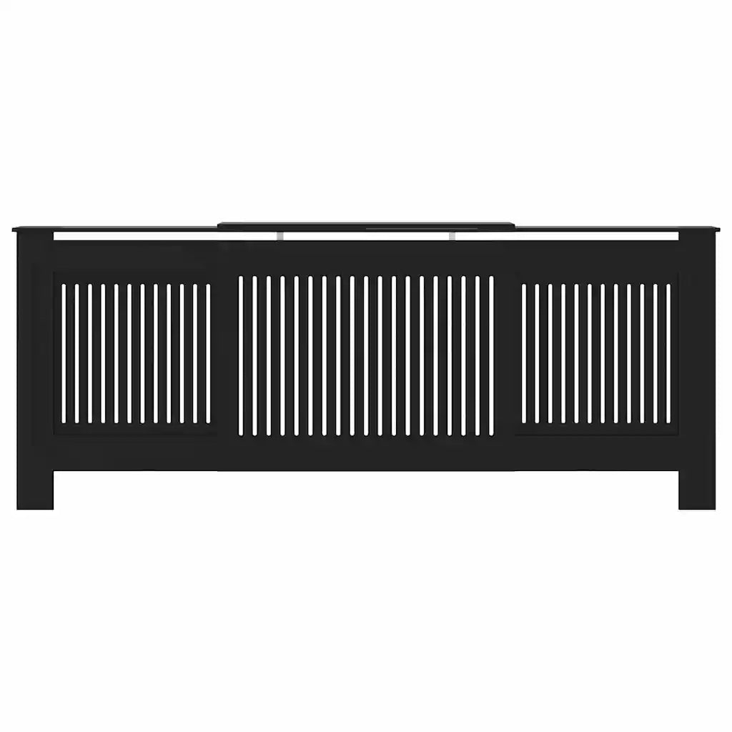 vidaXL Copertura per radiatori 2 pcs Nero (142-205) x 20.5 x 81.5 cm