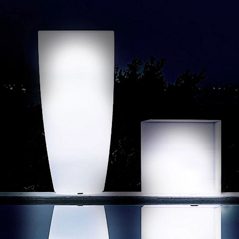 Vaso Luminoso da Giardino a LED Ø43 cm in Resina 5W Cypress Bianco Caldo
