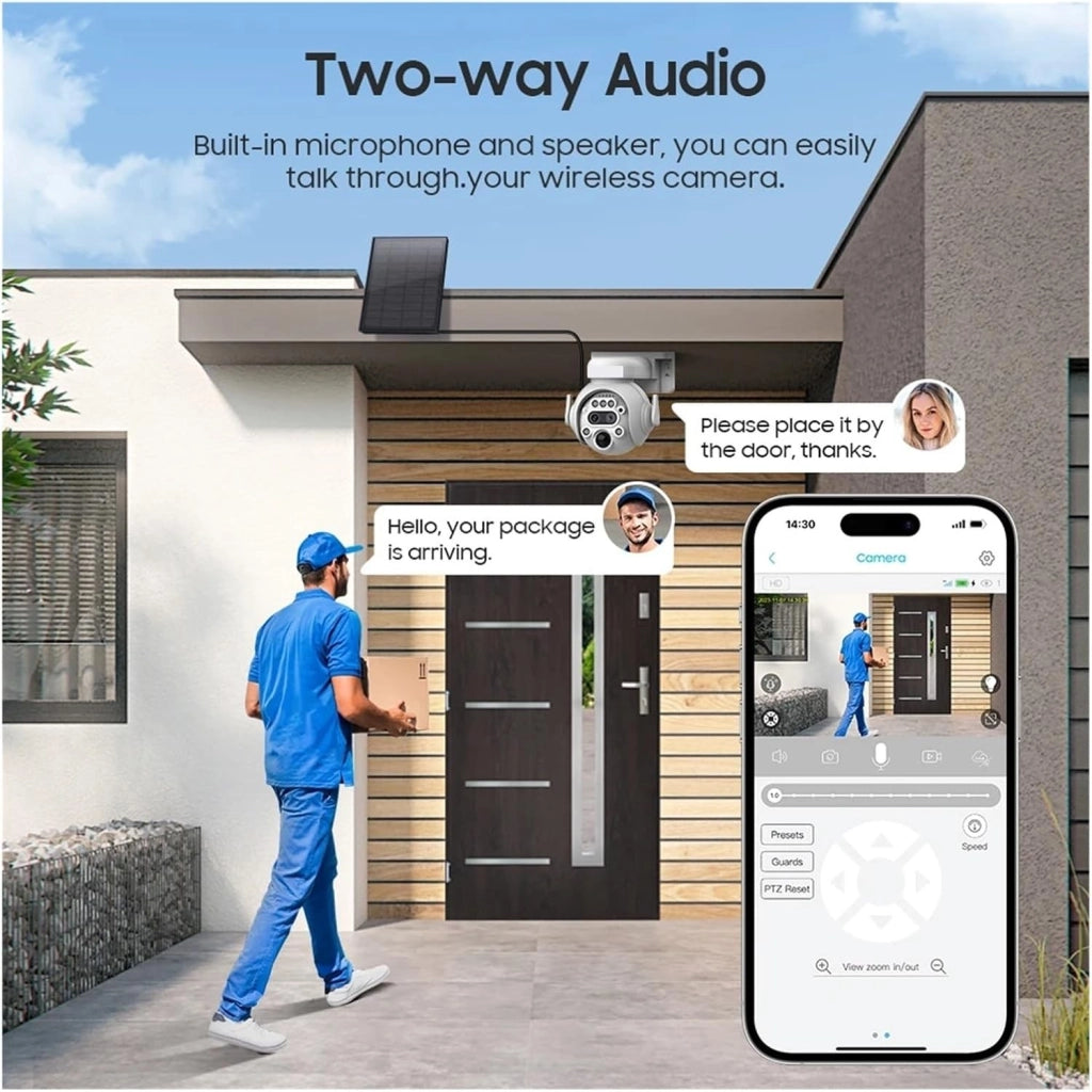 Telecamera Solare 4G/WIFI CCTV doppio obiettivo 12X INFRAROSSI Audio 2 vie Sensore PIR IP65 - ZENCOCCO