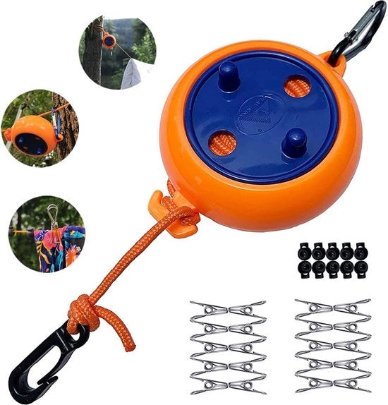 Lavatrice portatile, stendibiancheria, 10 m, per esterno, per uso in cucina, bagno, giardino o viaggi