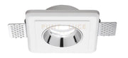 GFA634- FARETTO IN GESSO FINITURA CROMO DA INCASSO 1 LUCE ATTACCO GU10 12X12CM D.6,9CM