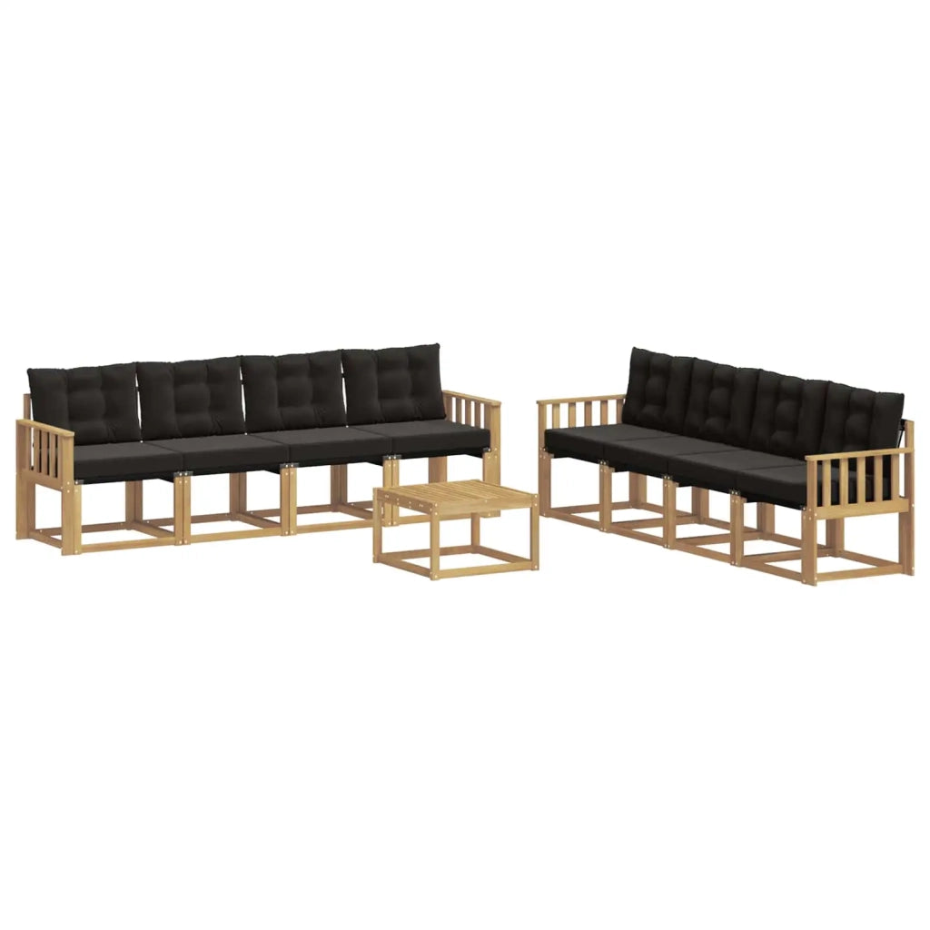 Set di divani da esterno 9 pz Bianco e Nero 3389330