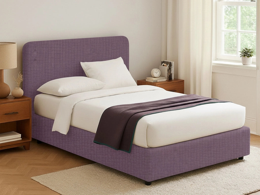 Wigan, Letto Matrimoniale Sfoderabile Made in Italy, Viola Lilla
