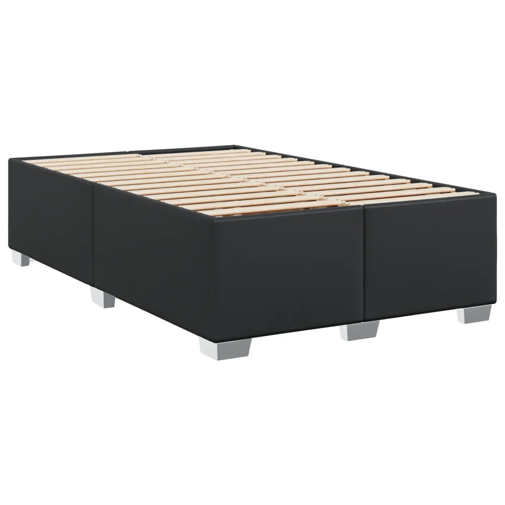 Giroletto a Molle con Materasso Nero 120x190 cm in Similpelle