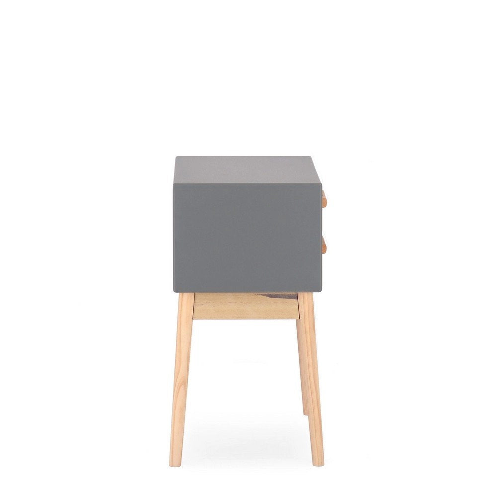 Cassettiera 2 Cassetti Legno Grigio Moderna da Interno - EXCEPTIONAL
