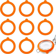 Anelli in gomma per contenitori a vetro - 8 pezzi - arancione - 70 mm - silicone