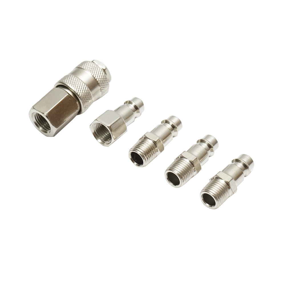 Set di 5 raccordi rapidi 1/4 BSPT per tubi aria compressa e utensili pneumatici Crownman