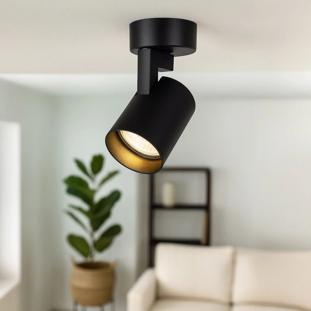 Faretto da soffitto tondo nero Ø6cm GU10 10W Volf Milagro
