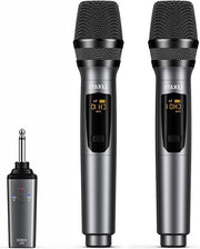 Microfono wireless caricabile - dual metallico microfono per canto - 24 GHz - 30 ore di autonomia - set di microfono manuale per DJ canto - discorso - chiesa - festa - matrimonio