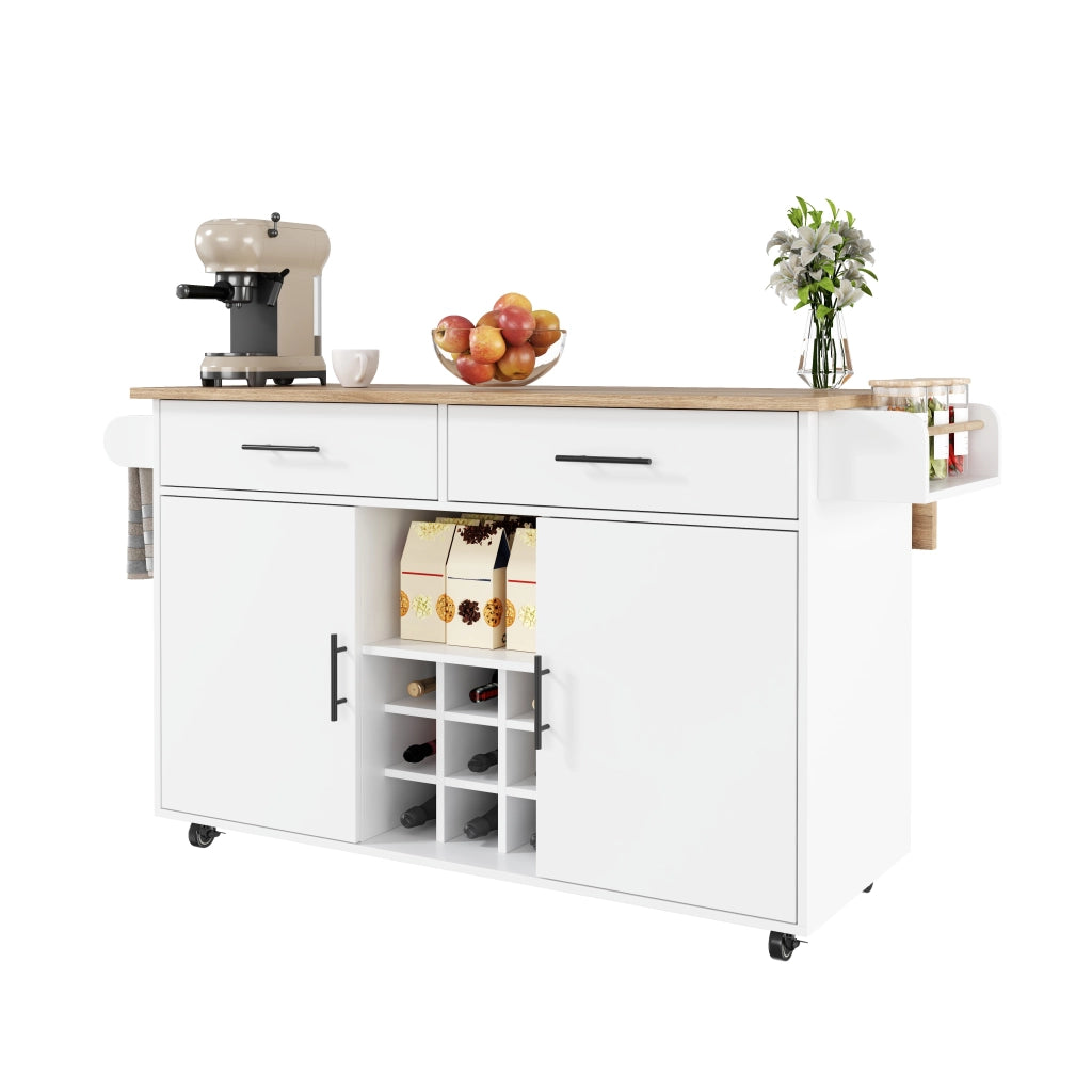 Tavolo da cucina con cassetti ¨C Minimal ¨C Effetto legno marrone, 90x60x85 cm