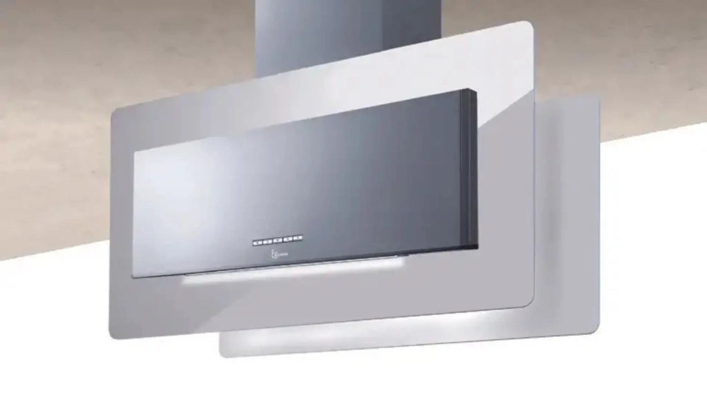CAPPA TRISIA ISOLA cm 90x43 - Inox, vetro Bianco - 800 m3/h