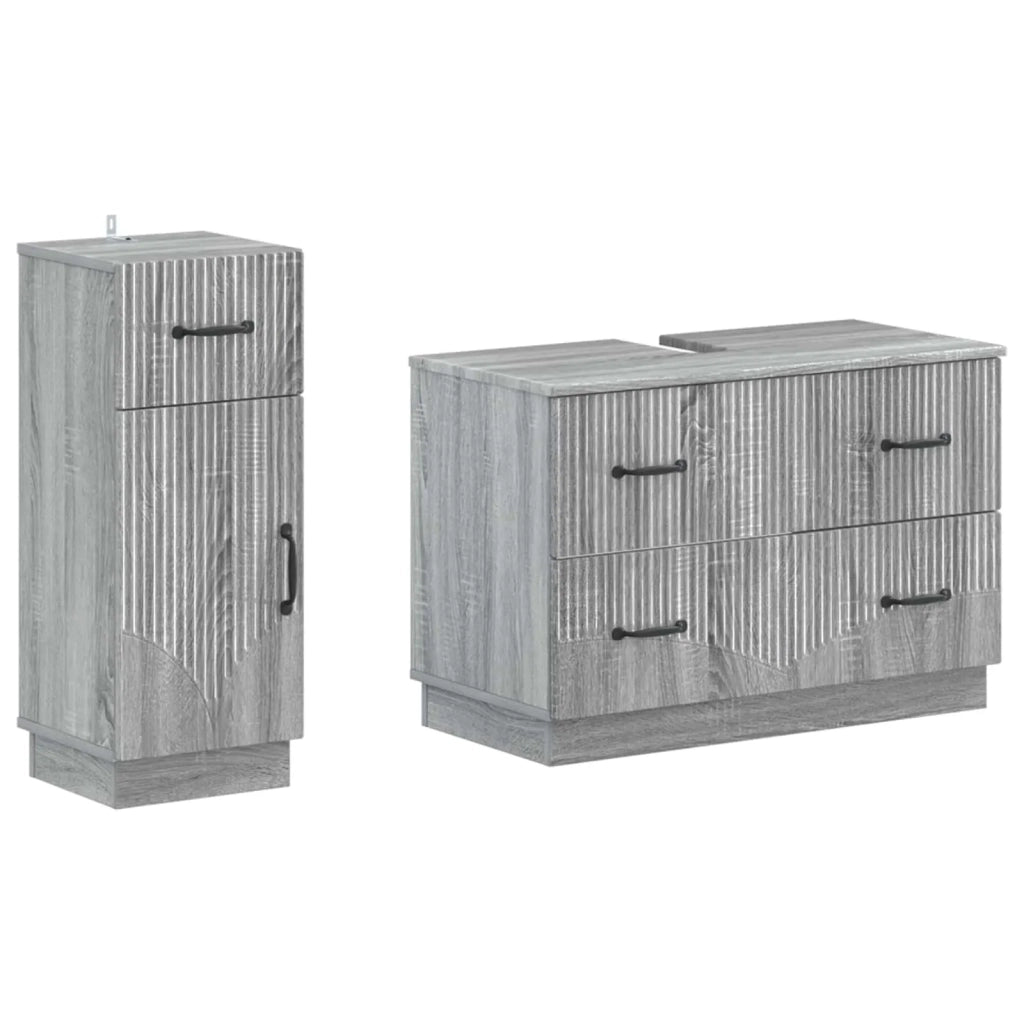 Set di Armadi da Bagno da 2 Pezzi HOORN Sonoma grigio 3417717