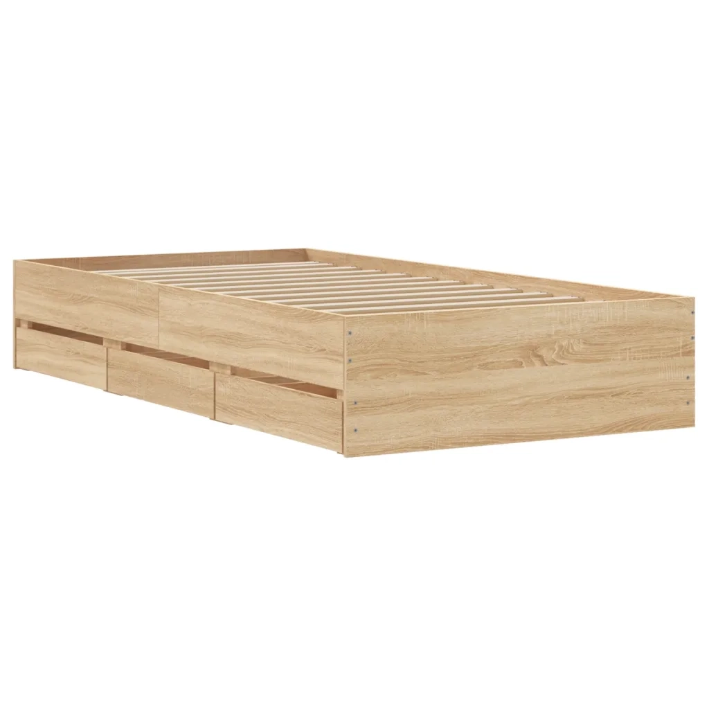 Giroletto Cassetti Rovere Sonoma 90x190 cm Legno Multistrato 3207324