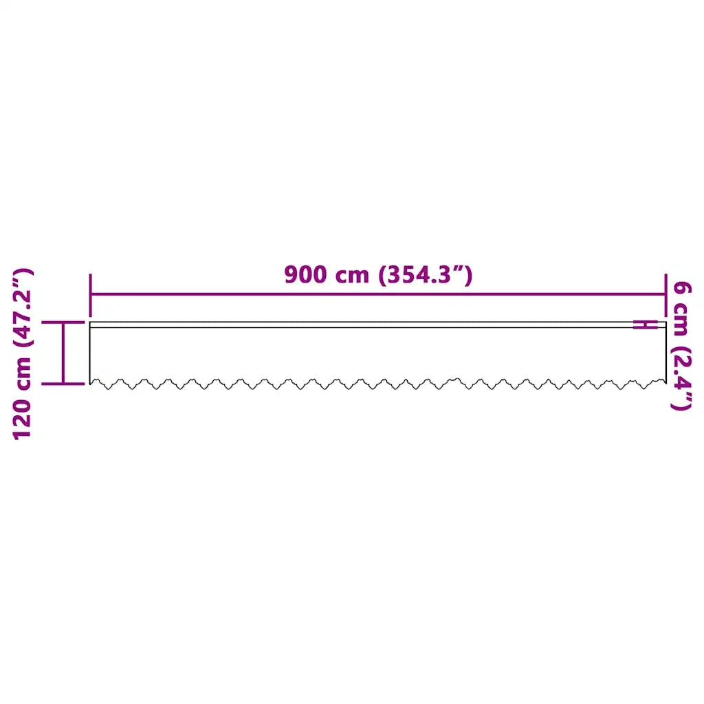 vidaXL Tende con tende Floreale Bianco 900 x 120 cm Poliestere