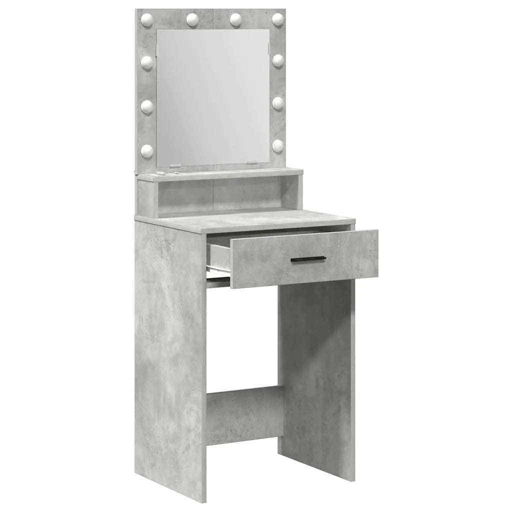 Tavolo da Trucco con cassetto Grigio cemento 50 x 41 x 135 cm 865094
