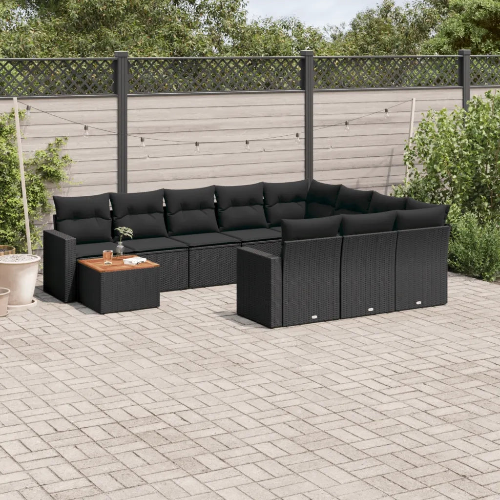 Set Divani da Giardino 11 pz con Cuscini in Polyrattan Nerocod mxl 112108