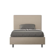 Letto singolo senza rete imbottito 100x210 similpelle tortora Focus