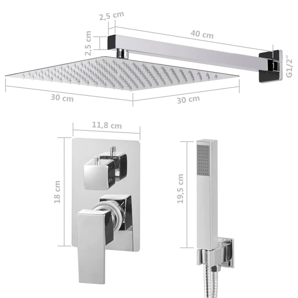 Set completo per sistema doccia con soffione doccia in acciaio inox argento 02_0003103