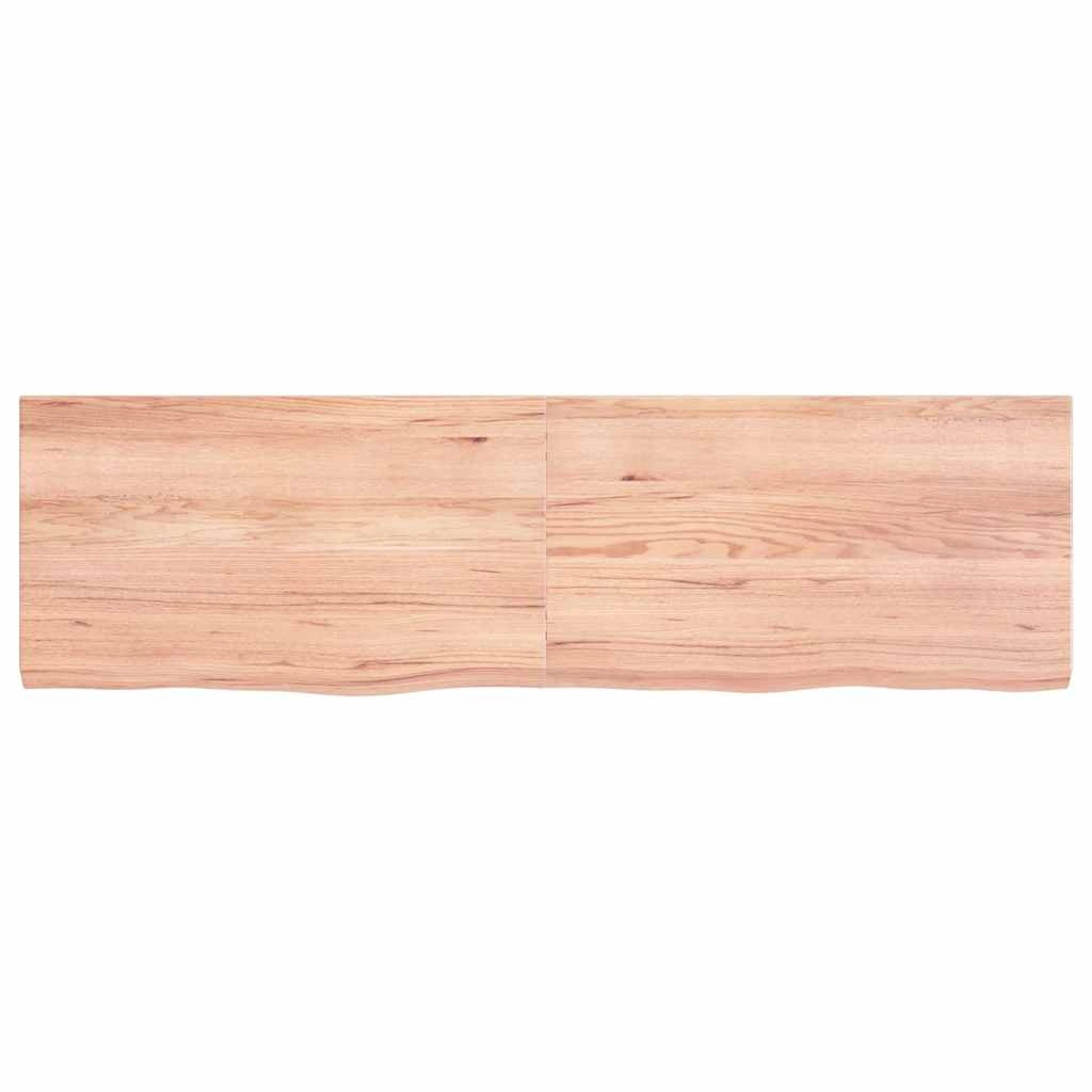 Piano Bagno Marrone 140x40x(2-4) cm Legno Massello Trattatocod mxl 119869