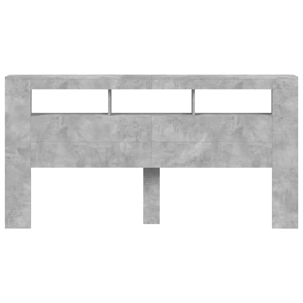Testiera LED Grigio Cemento 200x18,5x103,5 cm Legno Multistrato