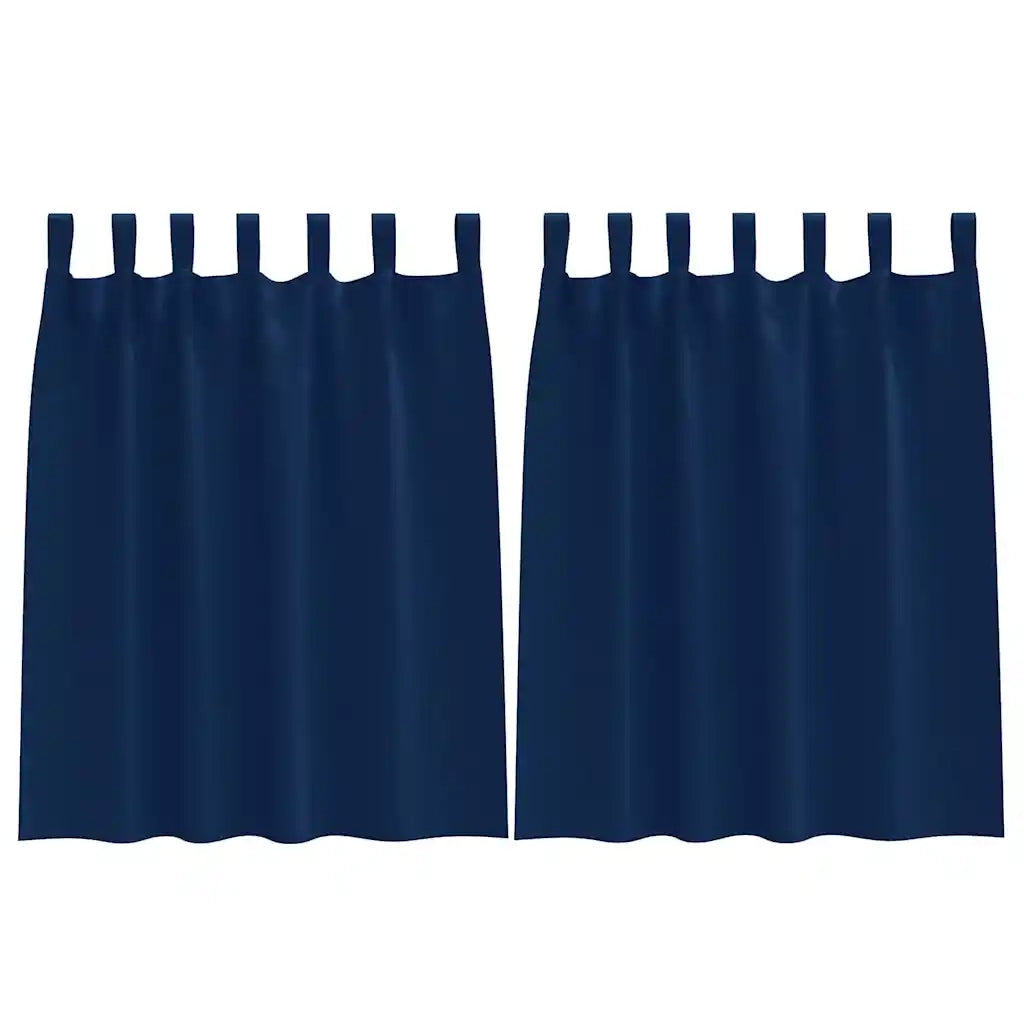 vidaXL Tende con tende 2 pcs Blu scuro Poliestere
