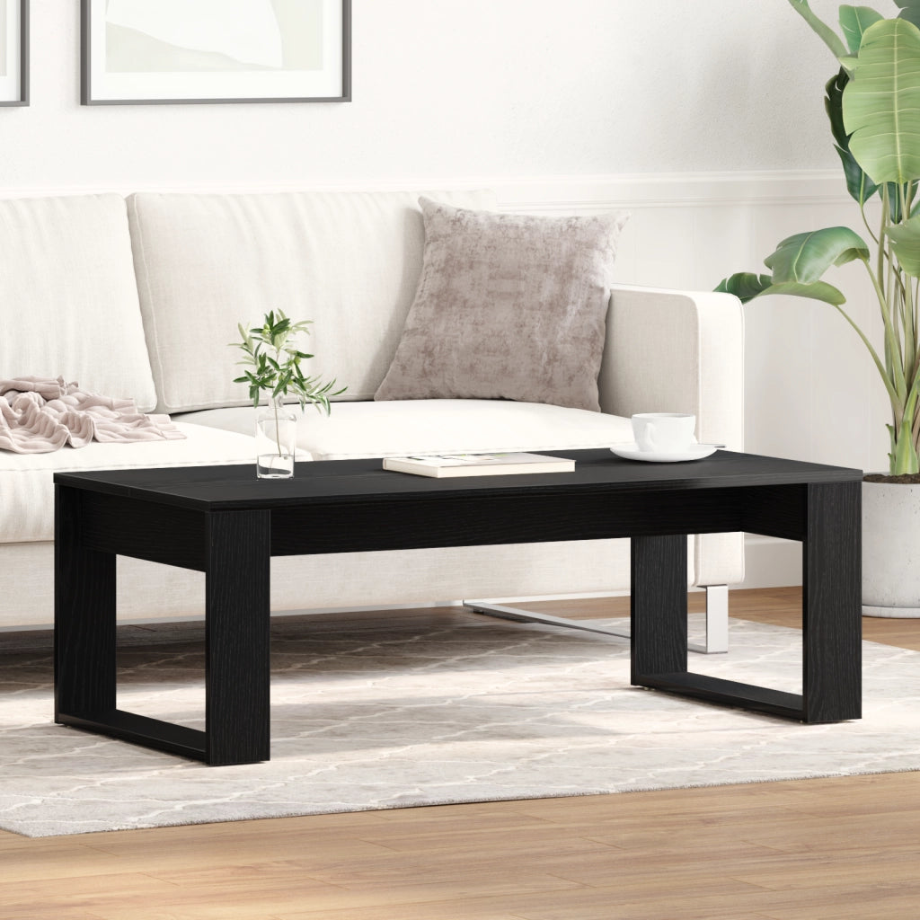 Tavolino da caffÃ¨ in rovere nero 102x50x35 cm in legno ingegnerizzato