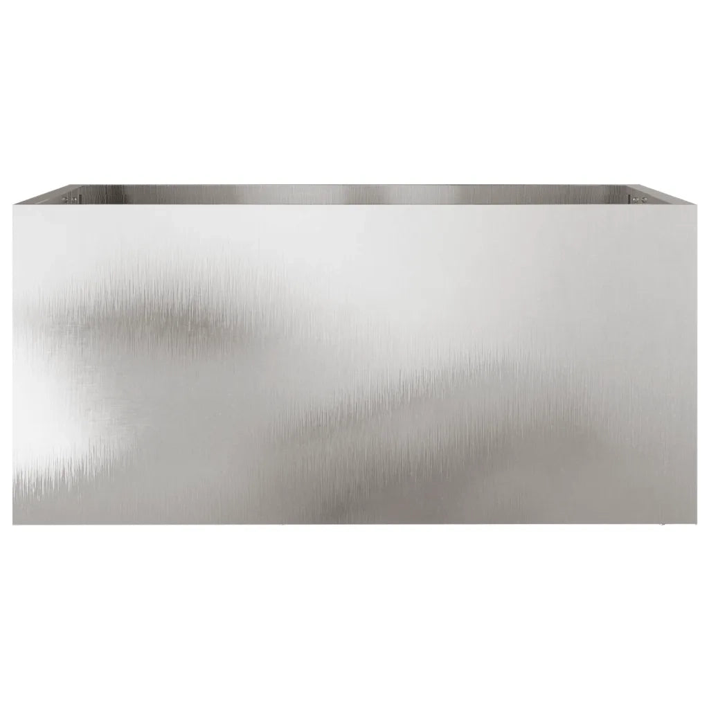 Fioriera | Cassetta per fiori | Vaso Argento 62x30x29 cm in Acciaio Inox