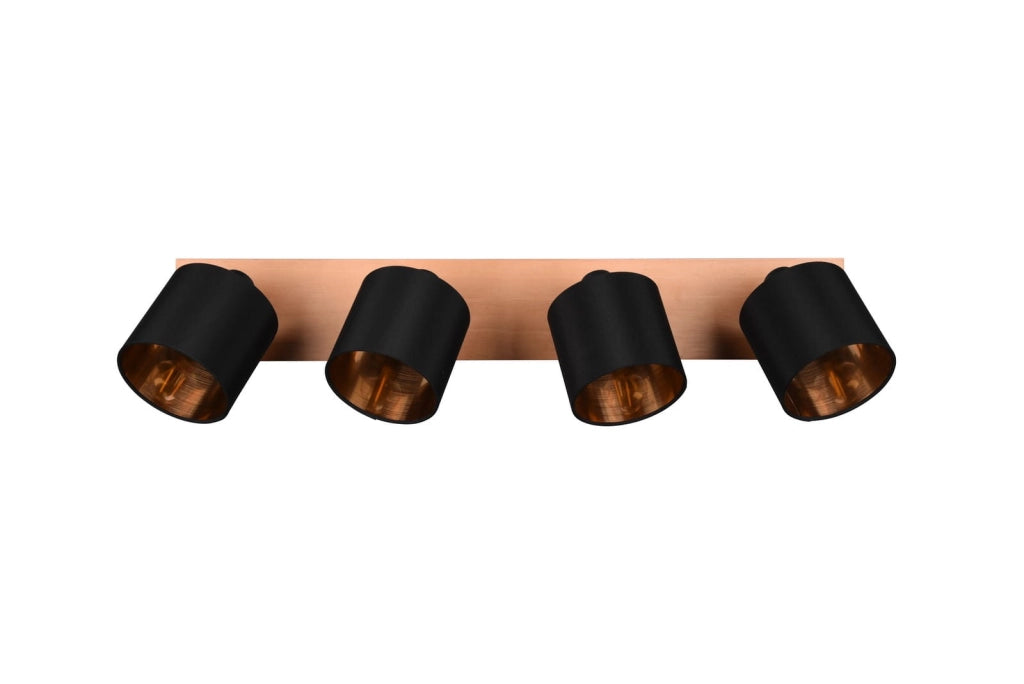 Spot da soffitto TOMMY RL nero/legno oro 4xE14 dimmerabile
