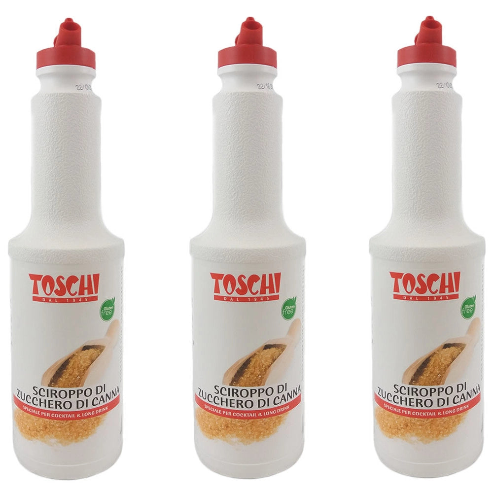 Toschi multipack da 3 sciroppi di zucchero di canna liquido confezioni da 1,3 kg ciascuna