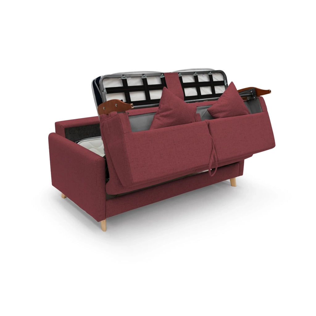 Edgar Divano letto matrimoniale in tessuto felis impermeabile T03 180 cm (mat. 140x197) rosso