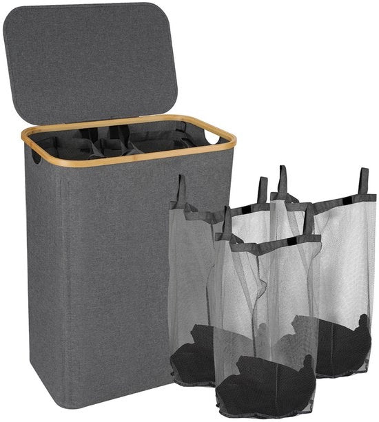 Lavatrice a 160L, colore grigio, con coperchio, materiale resistente