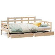 Letto singolo | Letto per adulti | Dormeuse con Cassetti 90x190 cm in Legno Massello Pino
