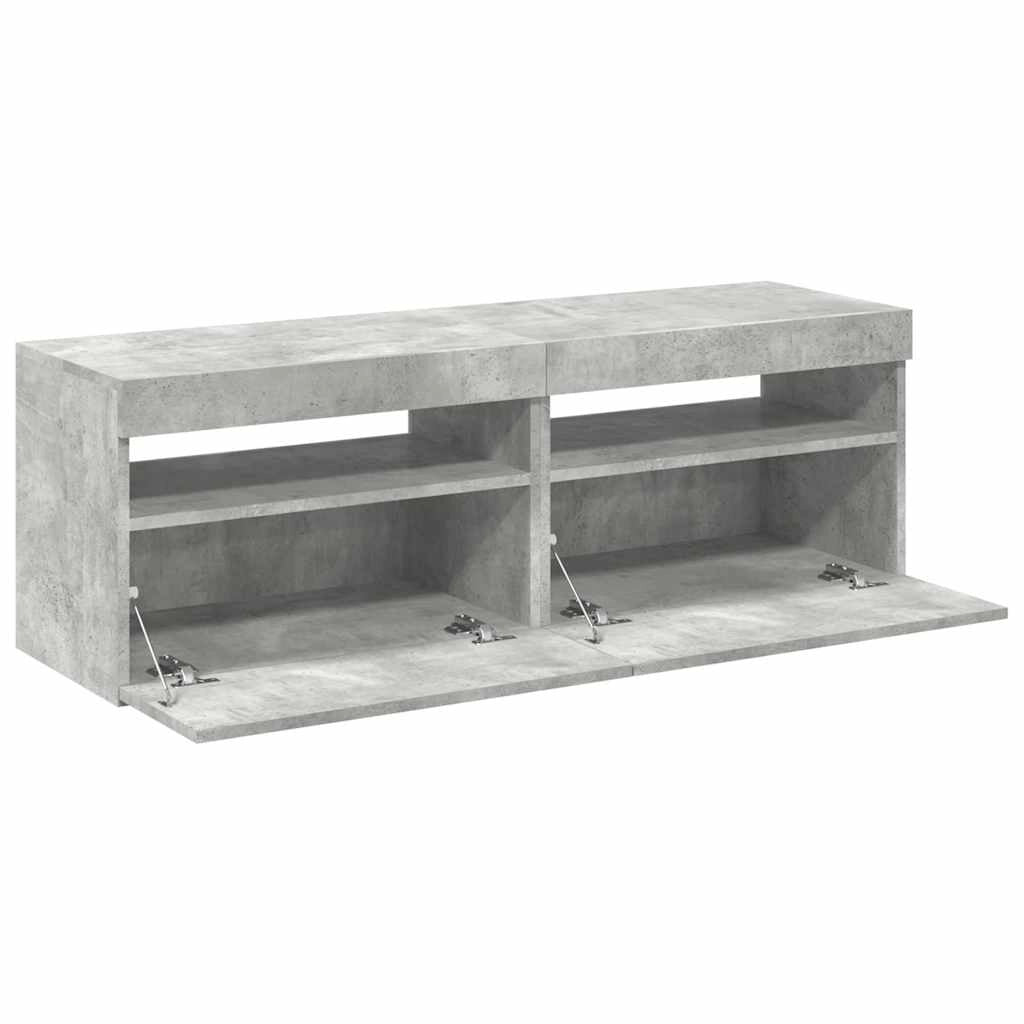 Mobile TV multimediale scaffale TV credenza mobile TV per sala da pranzo soggiorno camera da letto con luci LED 2 pezzi 60 x 35 x 40 cm grigio 02_0028847