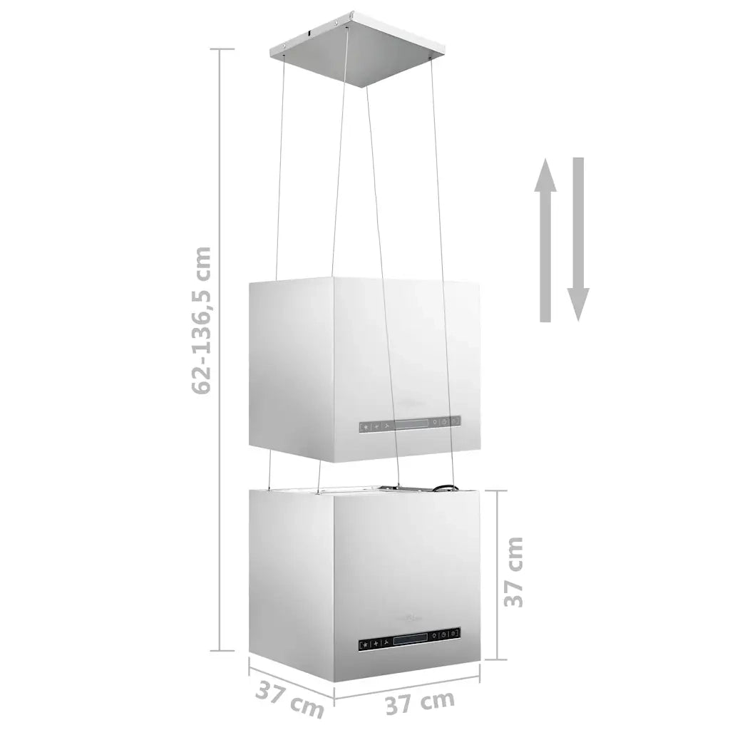 Cappa da Cucina ad Isola Sospesa LCD-Elettrodomestici da cucina con Sensore 37 cm Acciaio